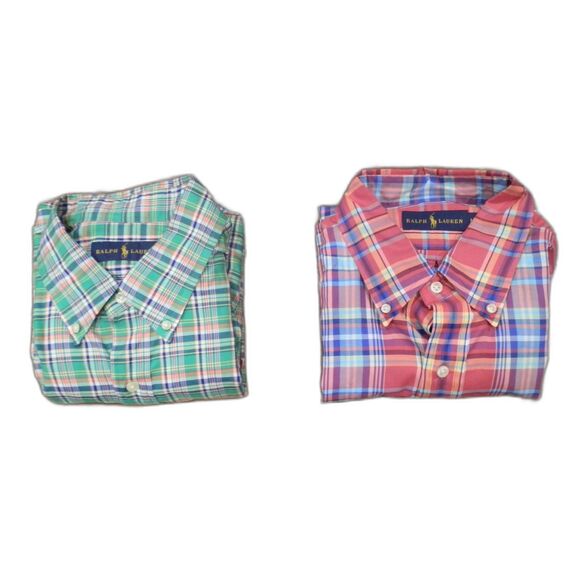 Ralph Lauren Men's Cotton Long Sleeve Button Down Shirts Size Large Lot of 2 - Picture 1 of 5